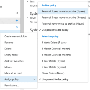 Determining the effect of Archive-policies Mailbox Archive Size