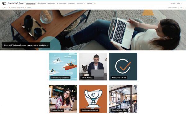 Essential-example-LMS-Microsoft365-home-page