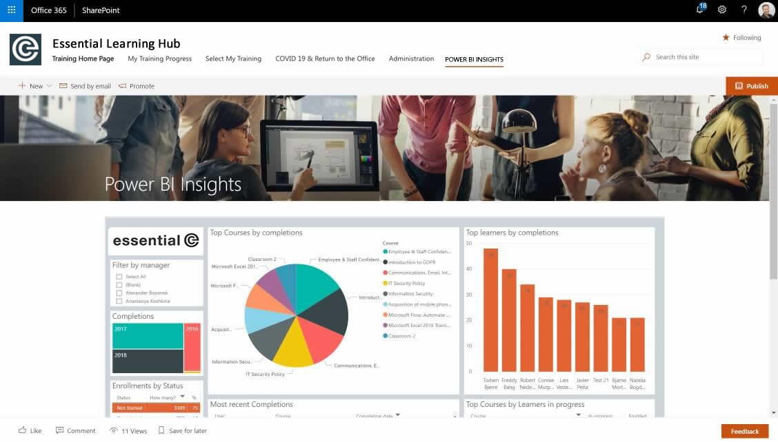 LMS reporting using Power BI