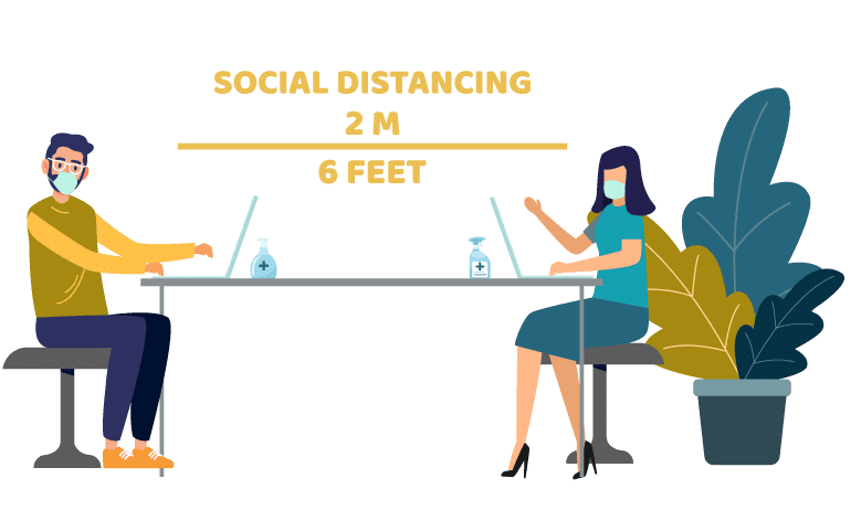 social distancing in the office